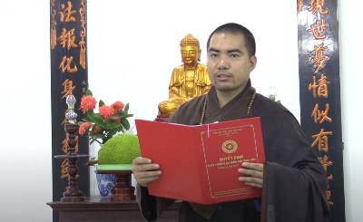 Đại đức Thích Chánh Thuần đọc diễn văn ý nghĩa Phật đản 2021